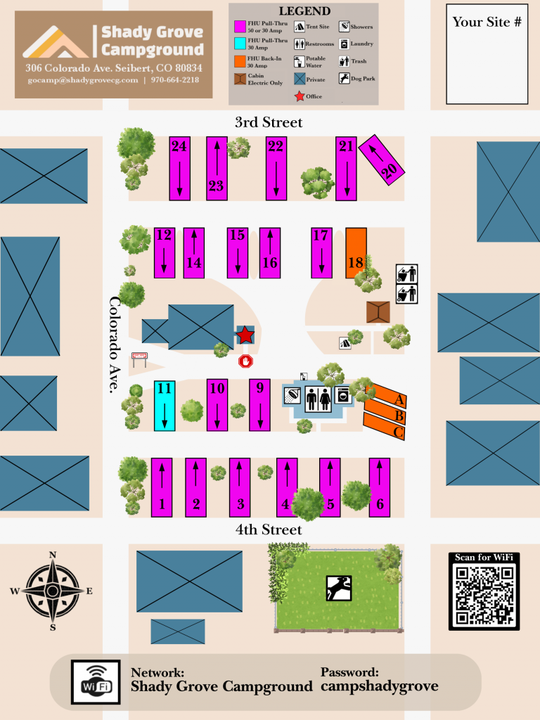 Shady Grove Campground Site Map